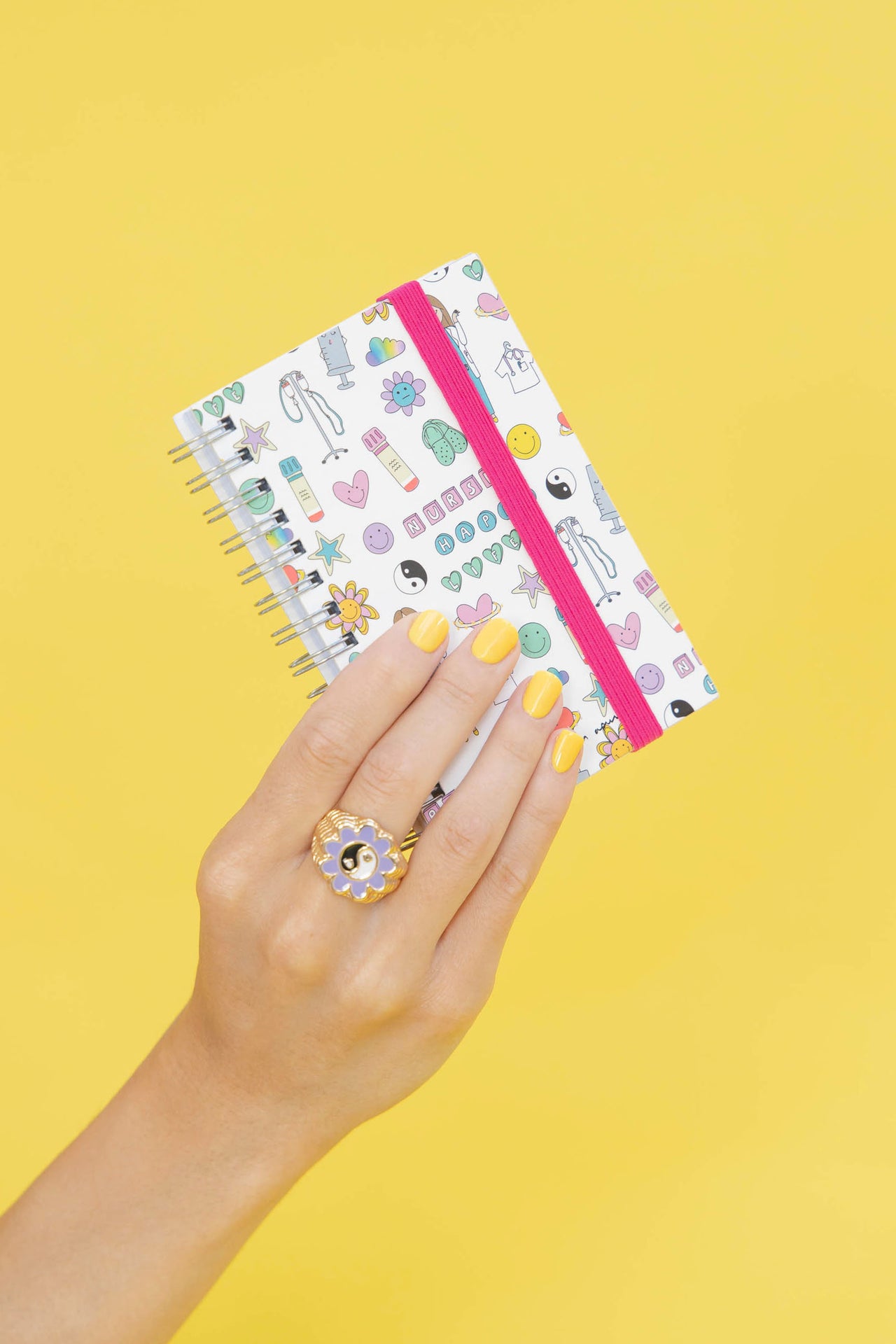 MINI NOTEBOOK WITH RINGS - SMILEY NURSE  🙂 